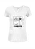 Game Over Marriage T-shirt col en V pour juniors