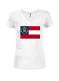 Camiseta con cuello en V para jóvenes con bandera del estado de Georgia