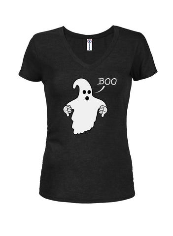 Ghost BOO Juniors V Neck T-Shirt