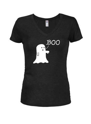 Ghost Boo Juniors V Neck T-Shirt