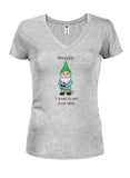 Gnome Secretly I Want to Eat Your Skin Juniors V Neck T-Shirt