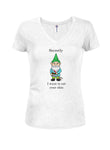 Gnome Secretly I Want to Eat Your Skin Juniors V Neck T-Shirt