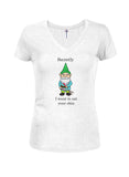 Gnome Secretly I Want to Eat Your Skin Juniors V Neck T-Shirt