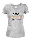 Cadeau de Dieu aux femmes T-shirt junior à col en V