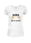 Cadeau de Dieu aux femmes T-shirt junior à col en V