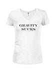 Gravity Sucks T-shirt col en V pour juniors