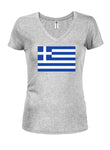 Greek Flag Juniors V Neck T-Shirt
