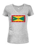 Grenadian Flag Juniors V Neck T-Shirt