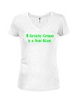 A Grouchy German is a Sour Kraut Juniors V Neck T-Shirt