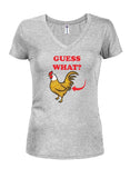 Guess What Chicken Butt - Camiseta con cuello en V para jóvenes