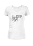 Gun Schematic T-shirt à col en V pour juniors