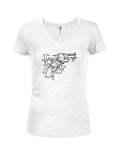 Gun Schematic Juniors V Neck T-Shirt