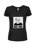 HAT FAIL Juniors V Neck T-Shirt