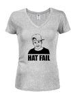 HAT FAIL Juniors V Neck T-Shirt