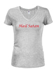 Hail Satan Juniors V Neck T-Shirt
