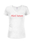 Hail Satan Juniors V Neck T-Shirt