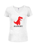 Hangry T-Rex Juniors V Neck T-Shirt