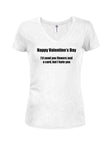 Feliz día de San Valentín pero te odio Juniors V cuello camiseta