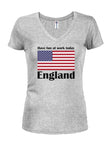 Have Fun at Work Today England Juniors V Neck T-Shirt