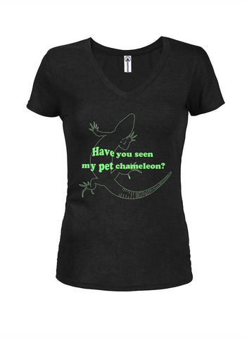 Have you seen my pet chameleon? Juniors V Neck T-Shirt