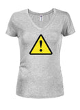 T-shirt à col en V pour juniors avec symbole de danger