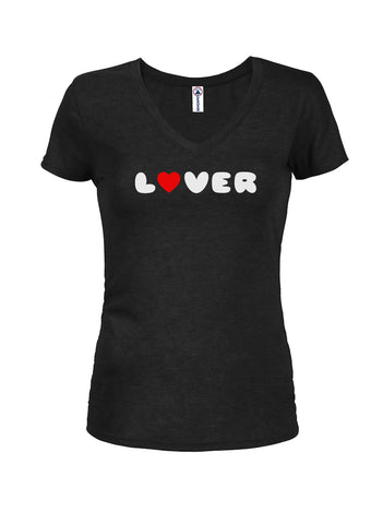 Heart Lover Juniors V Neck T-Shirt