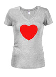 Heart Juniors V Neck T-Shirt