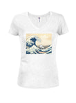 Hokasai Great Wave Oh Shit T-shirt col en V pour junior