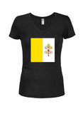 Holy See (Vatican City) Flag Juniors V Neck T-Shirt