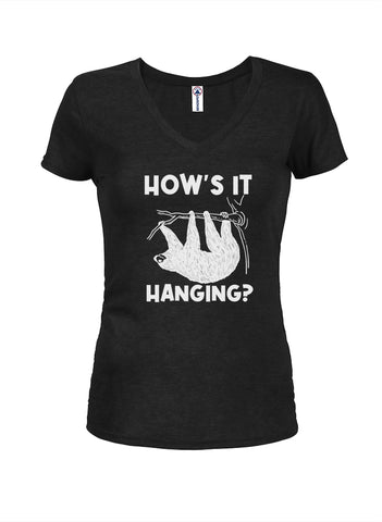 Sloth Hows it - Camiseta con cuello en V para jóvenes