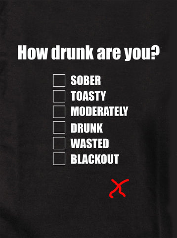 ¿Qué tan borracho estás? Camiseta para niños