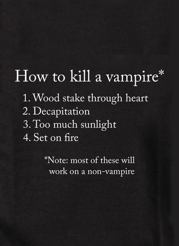 Cómo matar a un vampiro Camiseta para niños