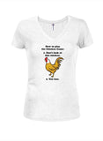 Cómo jugar la camiseta con cuello en V para jóvenes del juego Chicken