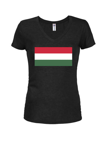 Hungarian Flag Juniors V Neck T-Shirt