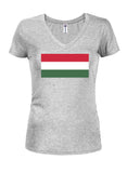 Camiseta con cuello en V para jóvenes con bandera húngara