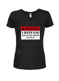 Attention, j'ai du gaz et je n'ai pas peur de l'utiliser T-shirt col en V junior