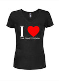 I Heart the Constitution - Camiseta con cuello en V para jóvenes