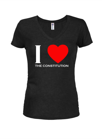 J'aime la Constitution Juniors T-shirt à col en V