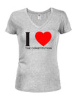 I Heart the Constitution Juniors V Neck T-Shirt