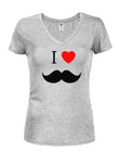 J'aime les moustaches T-shirt col en V junior