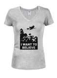 Quiero creer bruja Juniors V cuello camiseta