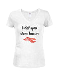I Wish You Were Bacon - Camiseta con cuello en V para jóvenes