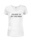 Je suis ici pour caresser les chiens T-shirt col en V junior