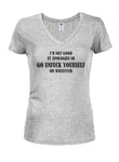 I'm Not Good at Apologies Juniors V Neck T-Shirt