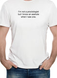 T-shirt Je ne suis pas proctologue