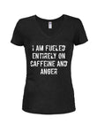 Estoy alimentado enteramente de cafeína y ira Camiseta con cuello en V para jóvenes