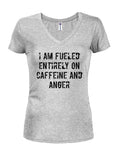 Estoy alimentado enteramente de cafeína y ira Camiseta con cuello en V para jóvenes