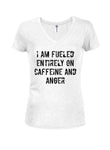 Estoy alimentado enteramente de cafeína y ira Camiseta con cuello en V para jóvenes