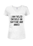 Estoy alimentado enteramente de cafeína y ira Camiseta con cuello en V para jóvenes