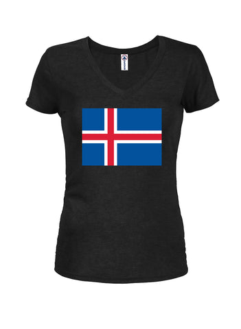 Icelander Flag Juniors V Neck T-Shirt